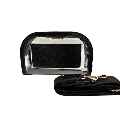U Shape Clear Bag, Black Trim