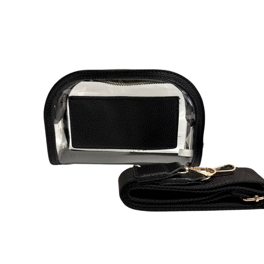 U Shape Clear Bag, Black Trim