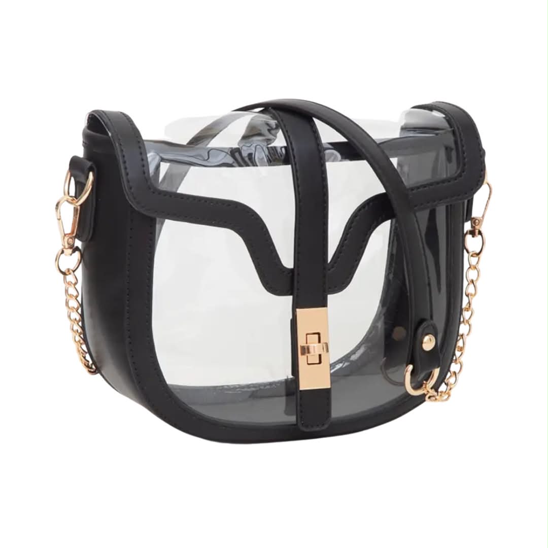 Clear Saddle Bag, Black