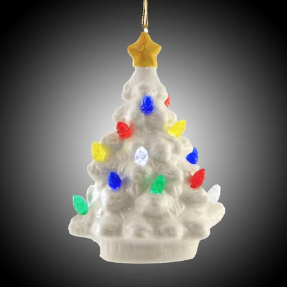 Light Up Vintage Tree Ornament, White