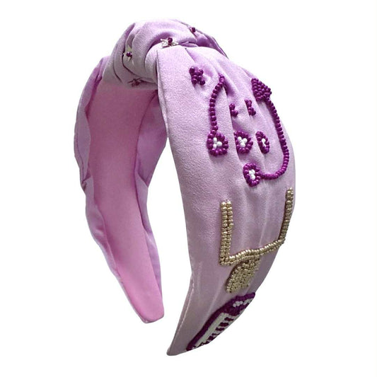 Game Day Icons Beaded Headband, Purple