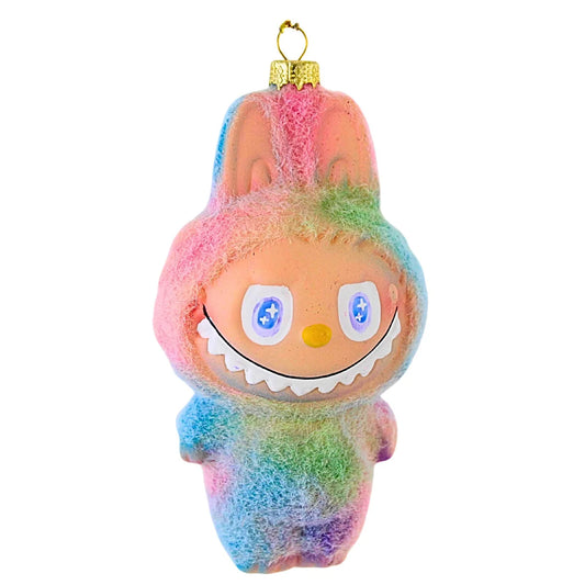 Rainbow Fuzzy Monster Ornament