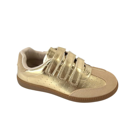 Gold Velcro Sneakers