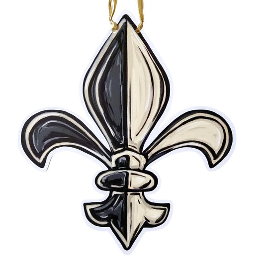 Fleur de Lis Door Hanger, Black & Gold