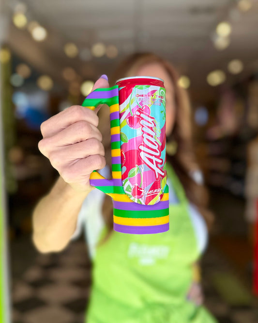 Mardi Gras Skinny Can Holder