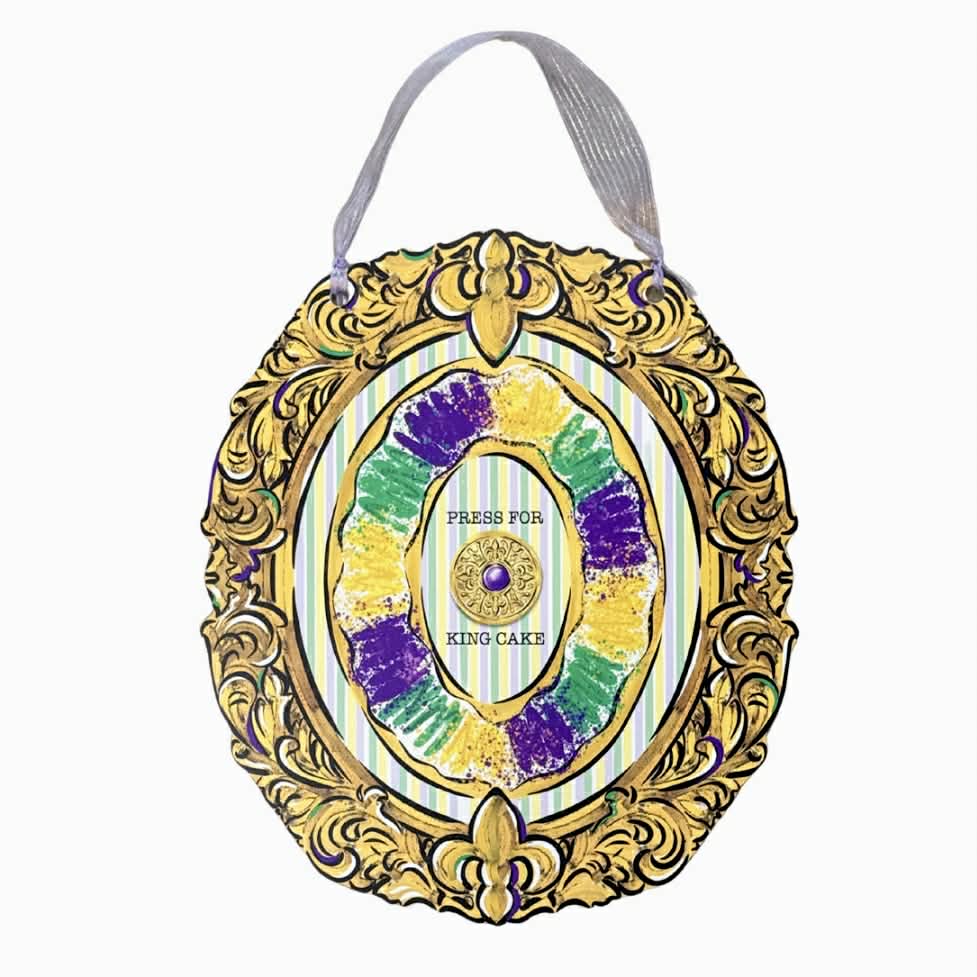 Fleurty Girl Press for King Cake Door Hanger