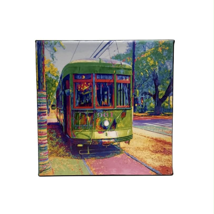 NOLA Scenes Wall Art, Streetcar 6x6