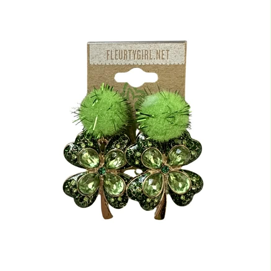 Shamrock Pom Earrings