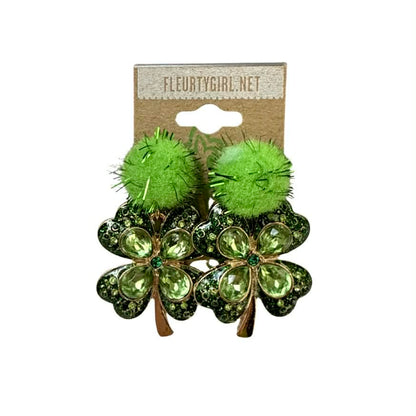 Shamrock Pom Earrings
