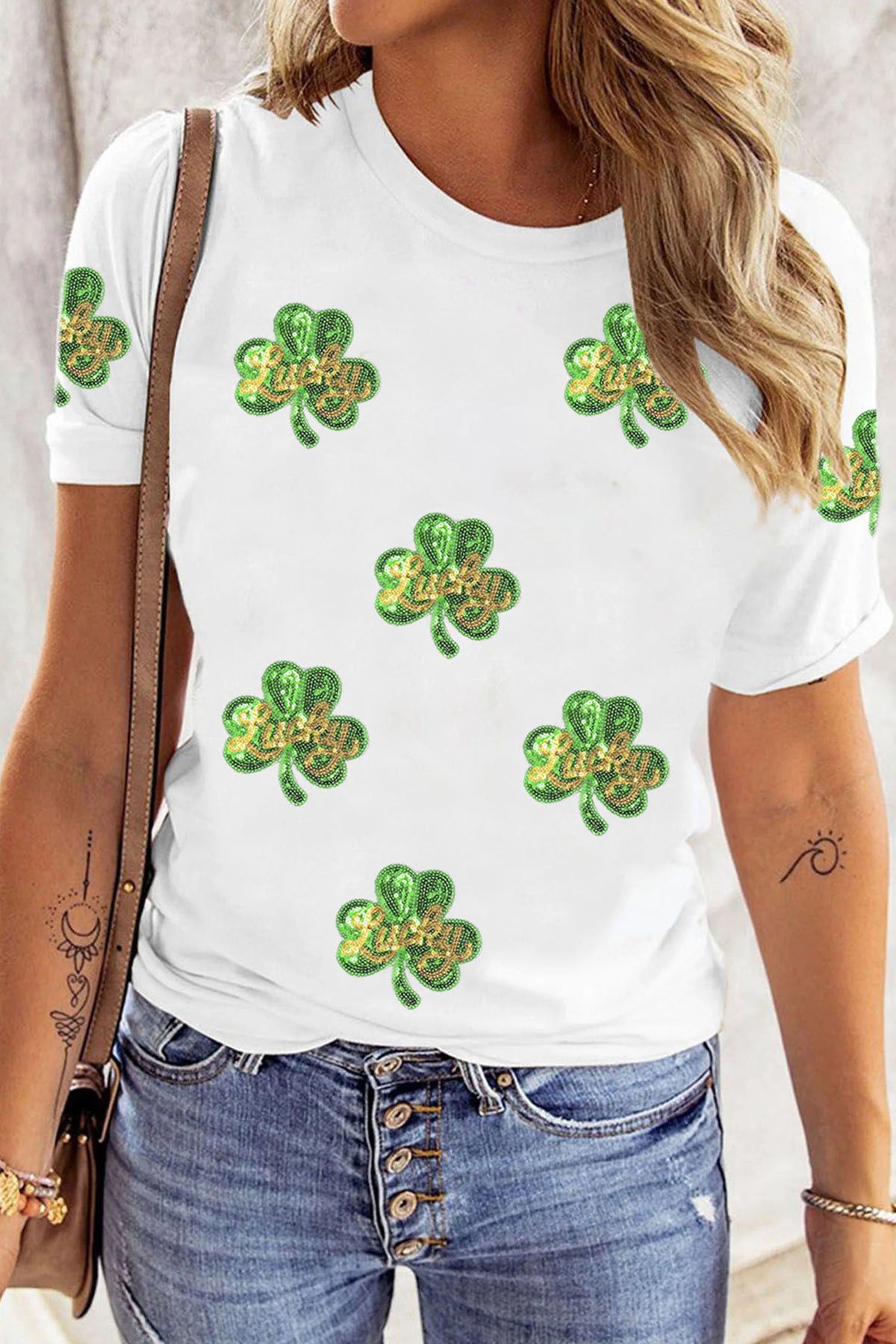Lucky Shamrock Sequin Tee