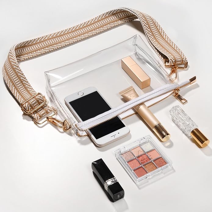 Clear Purse with Khaki Strap