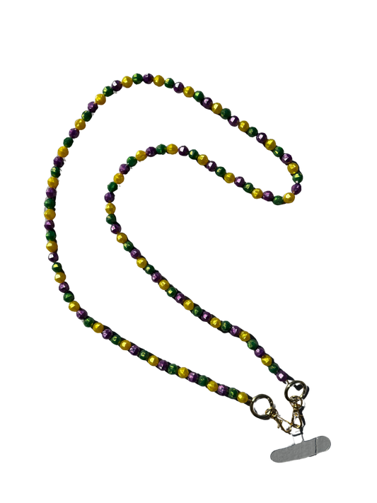 Mardi Gras Bead Phone Strap