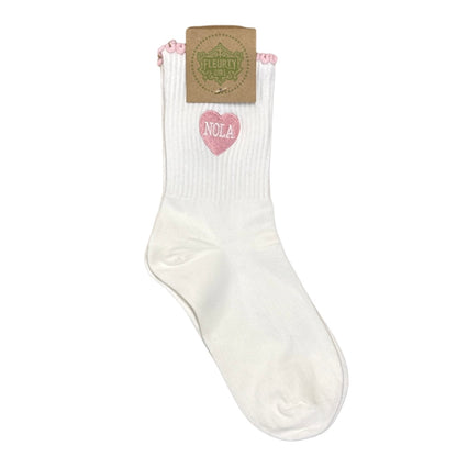 NOLA Heart Ruffle Socks