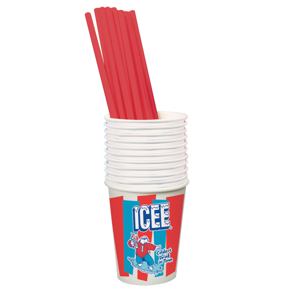 Icee Paper Cups & Straw Set