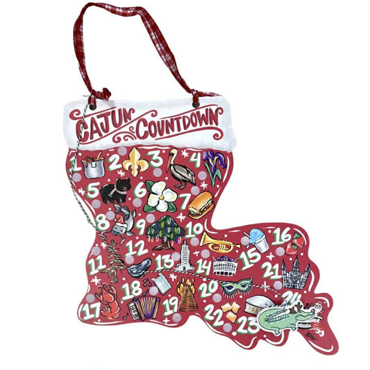 Cajun Countdown Christmas Door Hanger