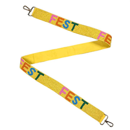 Beaded Fest Purse Strap, Yellow