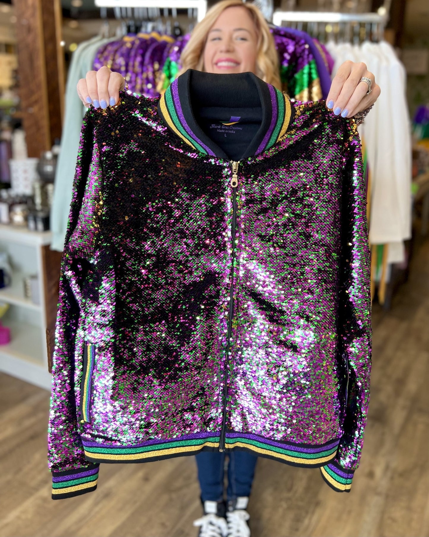 Mardi Gras Confetti Sequin Jacket