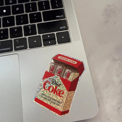 Diet Coke Cigs Glitter Sticker