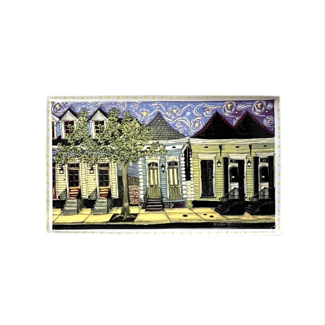 Creole Cottages Ceramic Tray