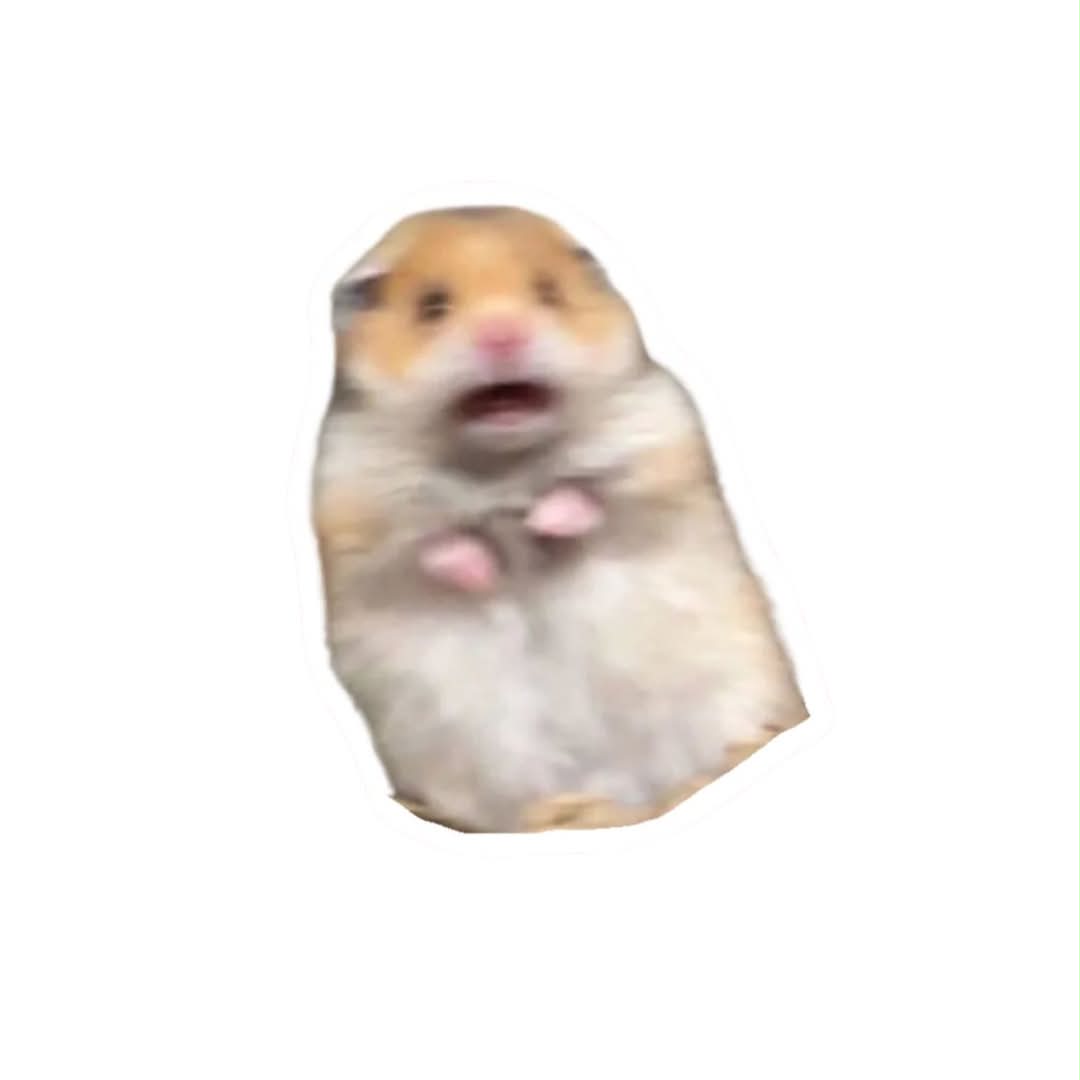 Scared Hamster Sticker