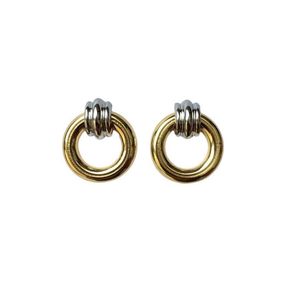 Gold Brass Ring Earrings