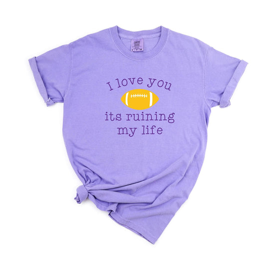 Ruining my Life Tee, Purple & Gold