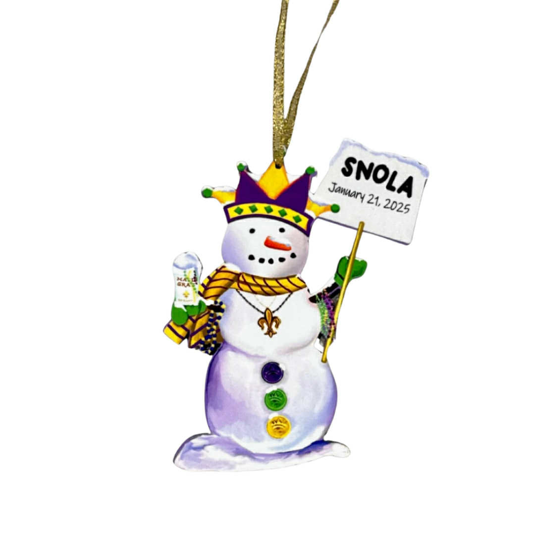 SNOLA Snowman Ornament