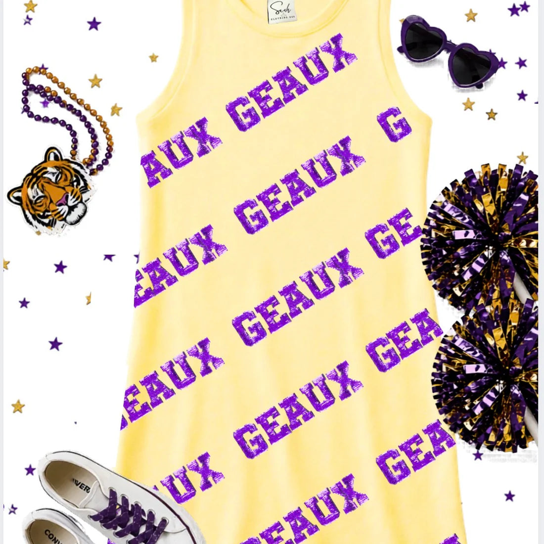 Geaux Sequin Tank Dress