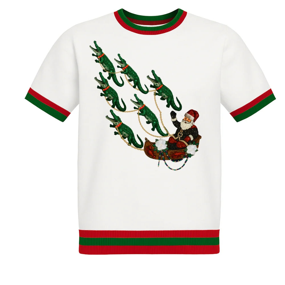 Cajun Christmas Alligator Sweater