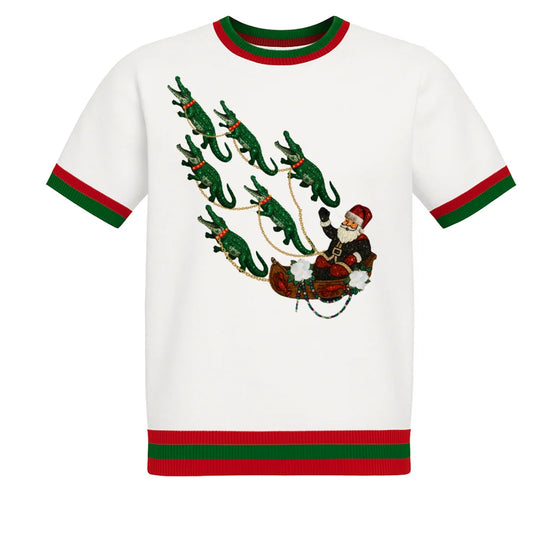 Cajun Christmas Alligator Sweater