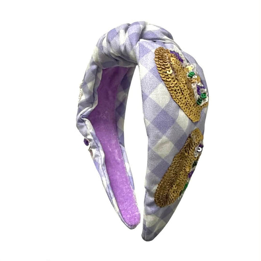Gingham Sequin King Cake Headband