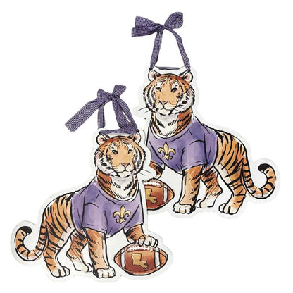 Double Sided Tiger Football Door Hanger