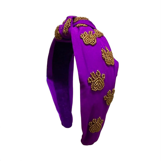 Beaded Paw Print Headband
