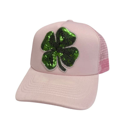 Sequin Clover Trucker Hat