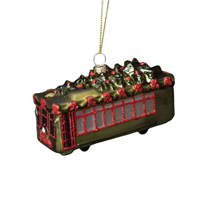 Glass Streetcar Ornament