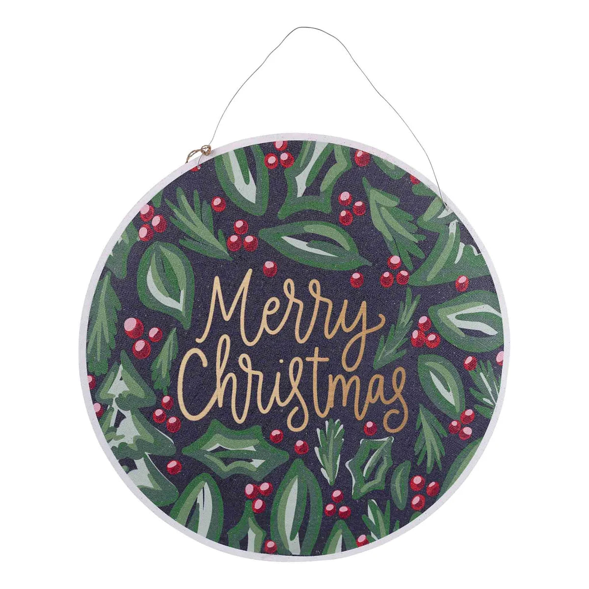 Happy Thanksgiving/Merry Christmas Reversible Burlap Door Hanger