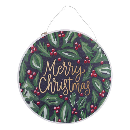 Happy Thanksgiving/Merry Christmas Reversible Burlap Door Hanger