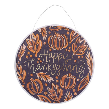 Happy Thanksgiving/Merry Christmas Reversible Burlap Door Hanger