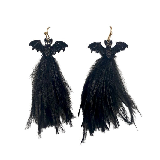 Feathered Bat Earrings