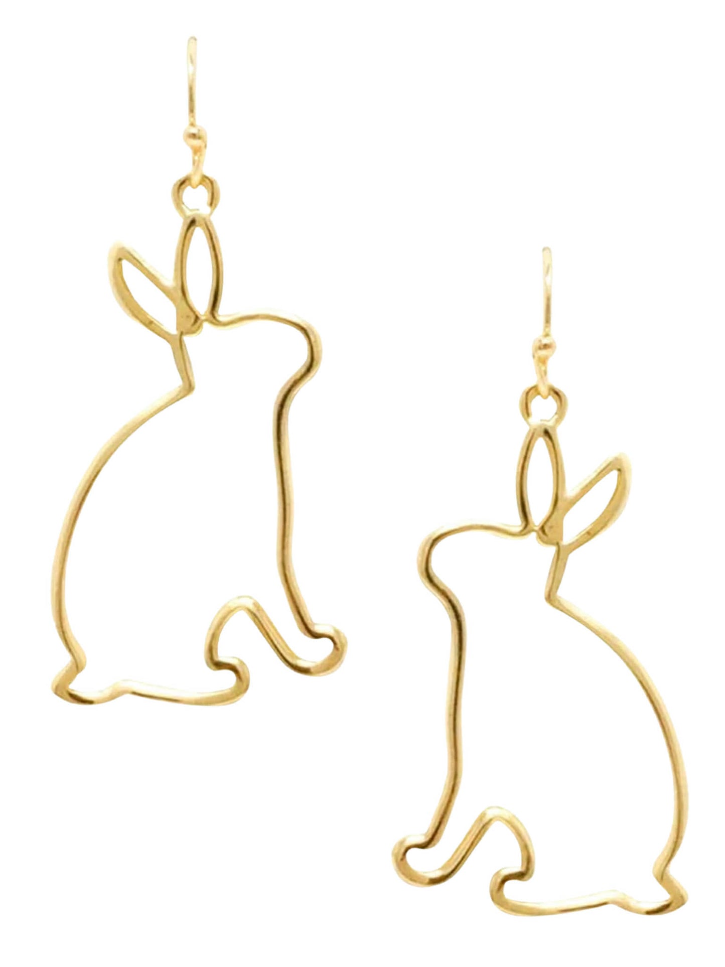 Gold Bunny Outline Earrings