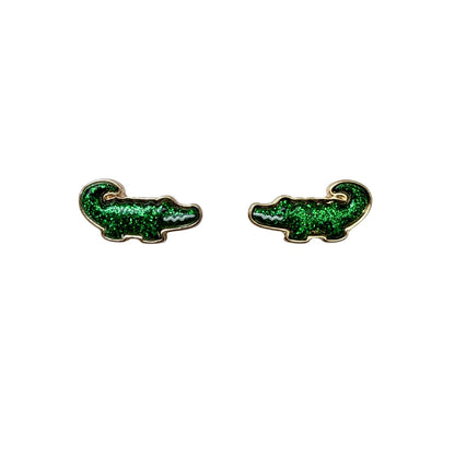 Alligator Glitter Stud Earrings