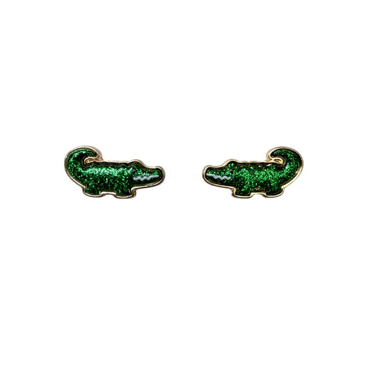Alligator Glitter Stud Earrings