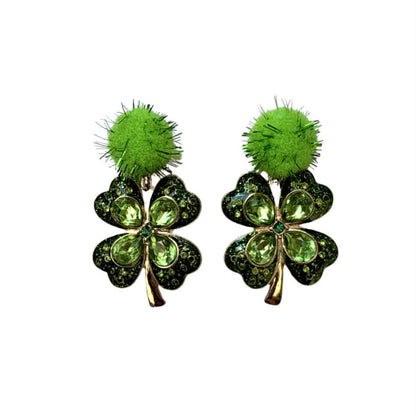 Shamrock Pom Earrings