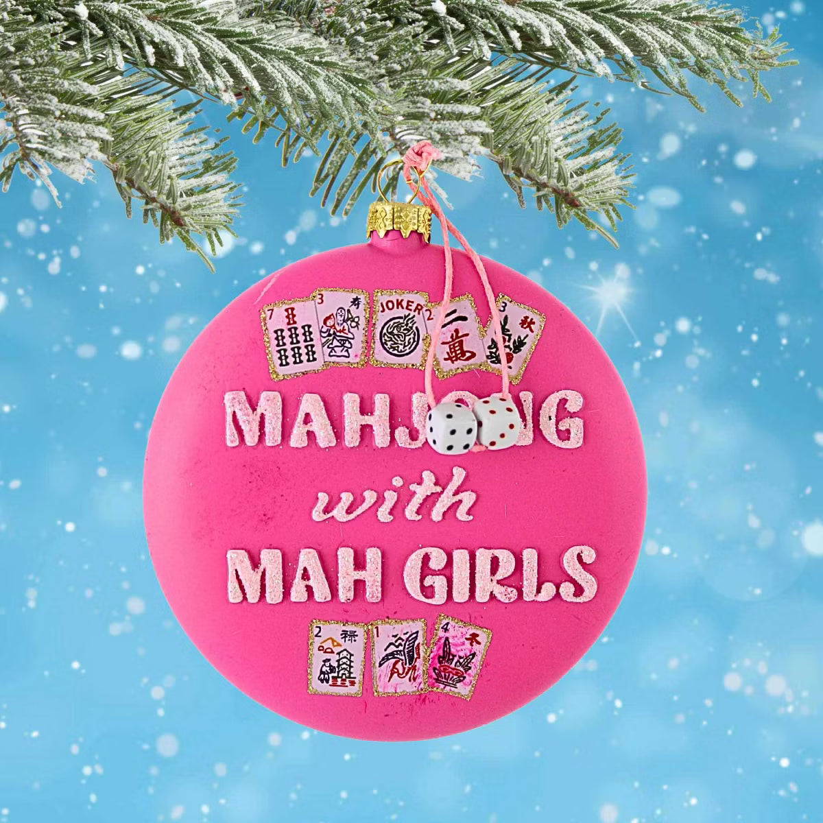 Mahjong with Mah Girls Ornament