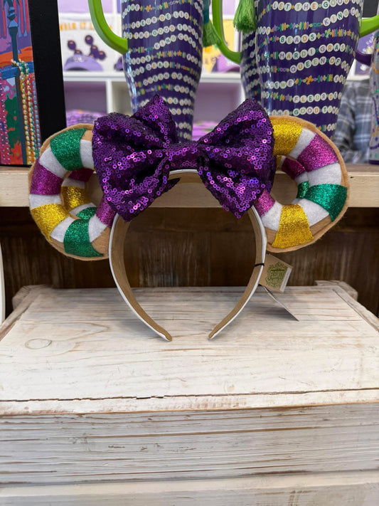 King Cake Mouse Ears Headband