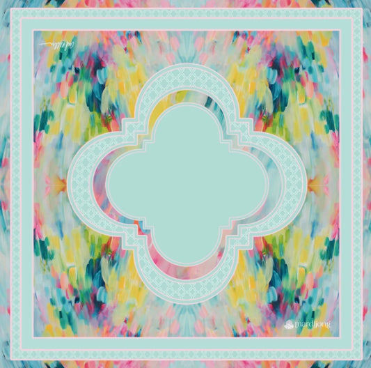 Peacock Mahjong Mat, Blue