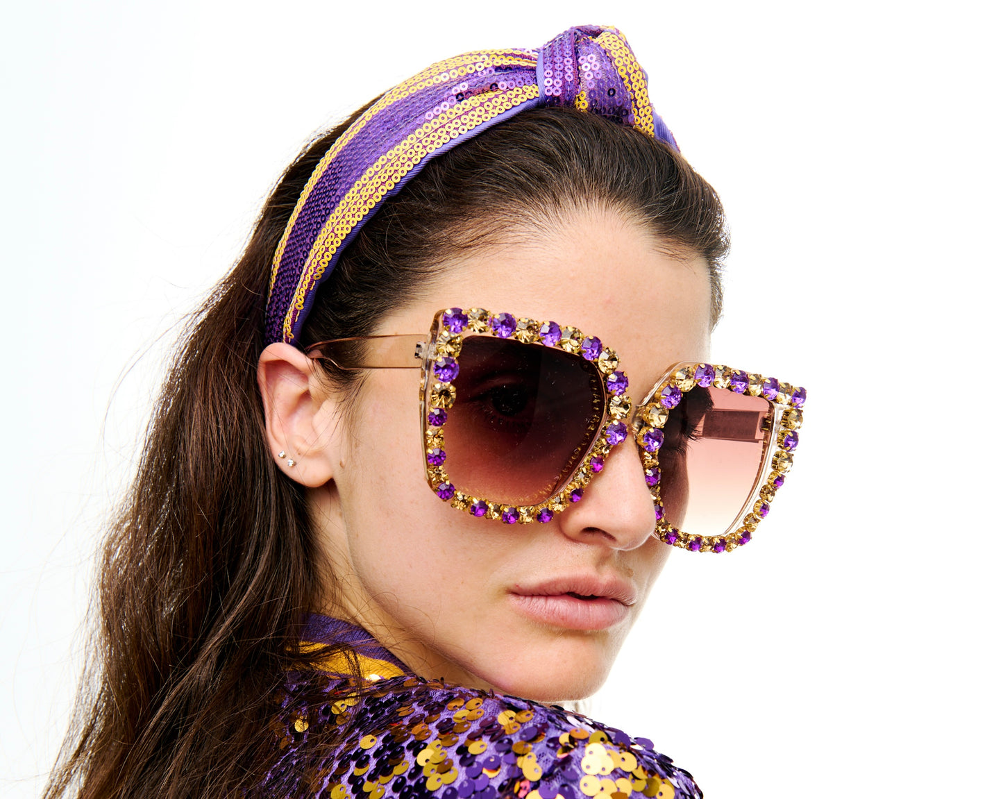 Purple & Gold Gem Sunglasses