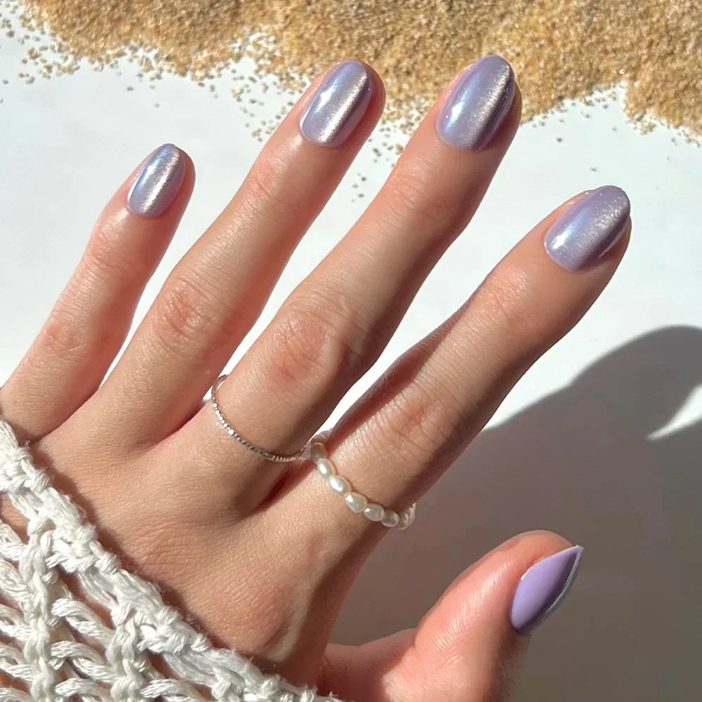 Iridescent Purple Press on Nail Kit