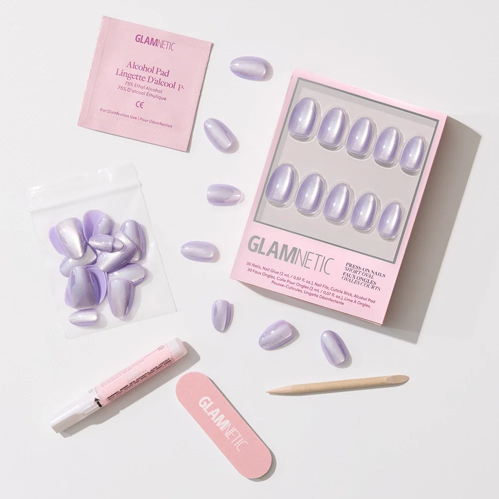 Iridescent Purple Press on Nail Kit