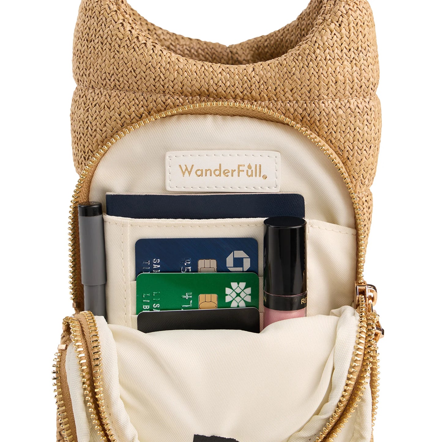 Crossbody Hydrobag, Natural Raffia